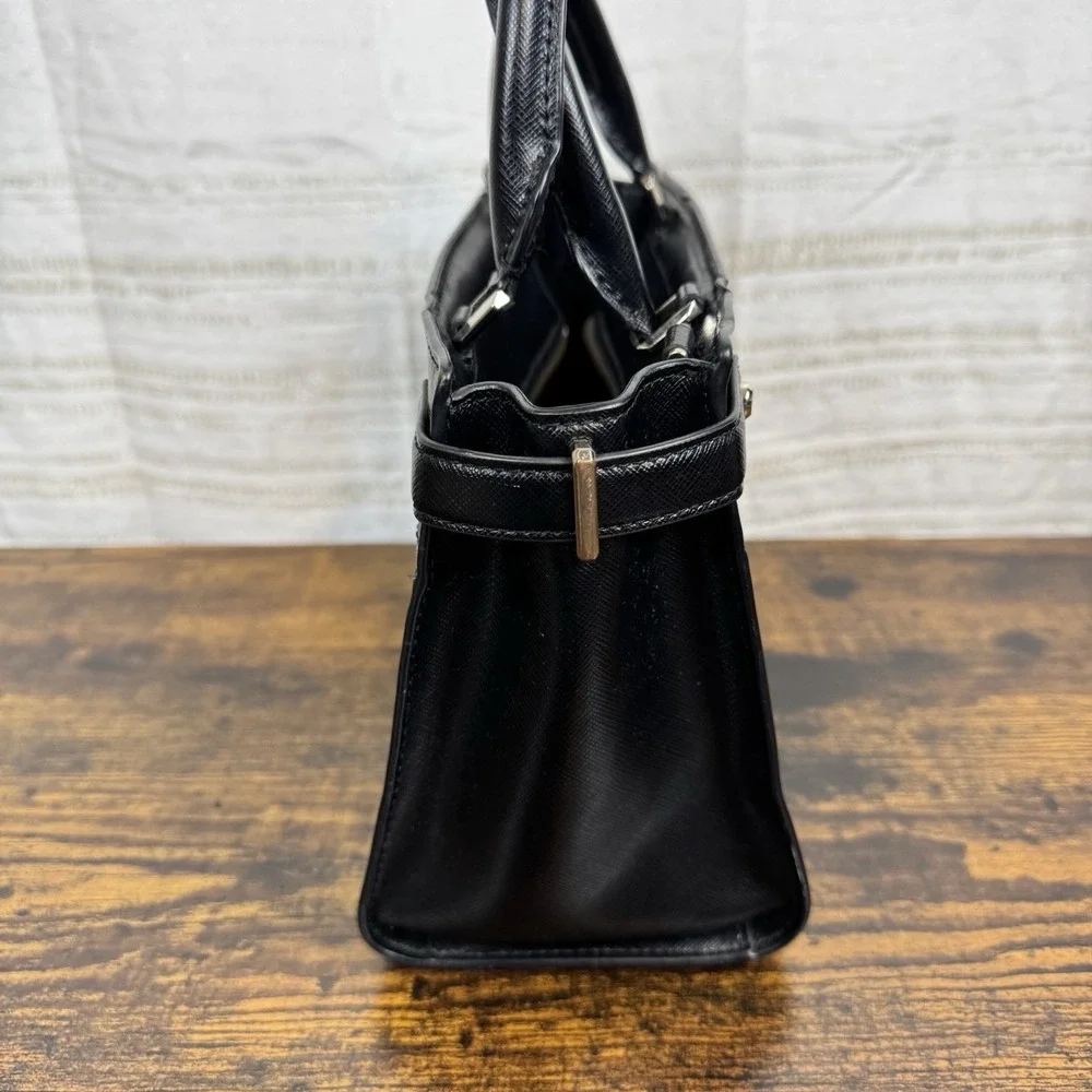 Kate Spade Stacy‎ Small Satchel (WKRU7097), a pre-owned black leather shoulder